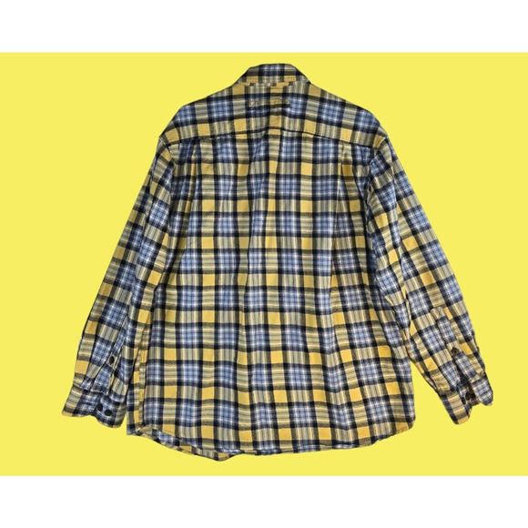 Duluth Trading Co Casual Shirt Men Size L Button Long Sleeve Blue,‎ Yellow. - Picture 2 of 8